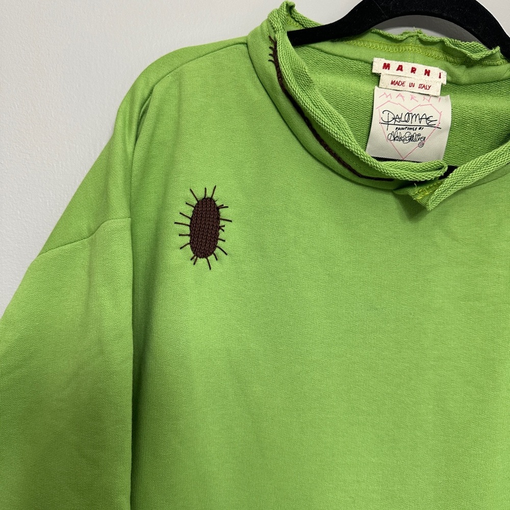 Green Distressed Oversized Sweatshirt - Picture 3 of 4